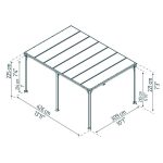 גזיבו לגינה MILANO גג שטוח אפור כהה 4.3x3 מבית פלרם - Canopia