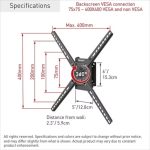 זרוע צמודת קיר 65" 180מעלות BM300R זרועות ברקן