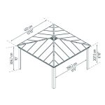 גזיבו לגינה DALLAS 4.3x4.3 רחב בצבע אפור מבית פלרם – Canopia