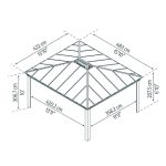 גזיבו לגינה DALLAS 4.3x4.9 רחב בצבע אפור מבית פלרם – Canopia