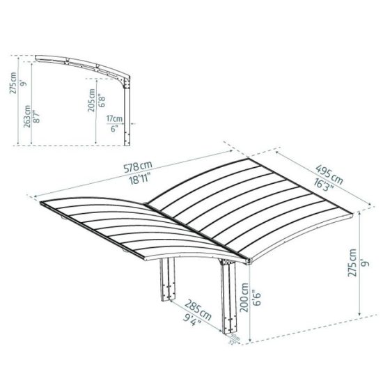 חניה כפולה לרכב 5.8x5 ARIZONA BREEZE פלסאן מבית פלרם – Canopia