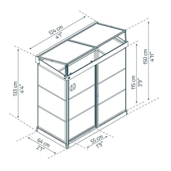 חממה ביתית 1.3x0.6 IVY מבית פלרם - Canopia