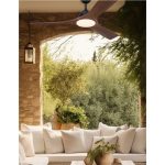 מאוורר תקרה Jessica IP44 "52 DC שלט תאורה, שחור + דמוי עץ מהגוני