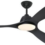 מאוורר תקרה Jessica IP44 "52 DC שלט תאורה שחור מט WH