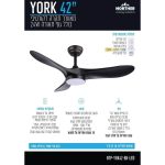 מאוורר תקרה 42" CCT-24W+שלט שחור YORK