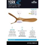 מאוורר תקרה 42" CCT-24W+שלט לבן עץ YORK