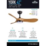 מאוורר תקרה 42" CCT-24W+שלט שחור עץ YORK