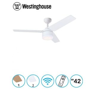 מאוורר תקרה 42" דגם DC TALIA כולל שלט+תאורה + WIFI 28W CCT לבן