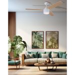 מאוורר תקרה 48" דגם DC TALIA כולל שלט+תאורה 28W CCT לבן