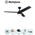 מאוורר תקרה 48" דגם DC TALIA כולל שלט+תאורה 28W CCT שחור