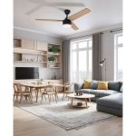 מאוורר תקרה 48" דגם DC TALIA כולל שלט+תאורה 28W CCT שחור