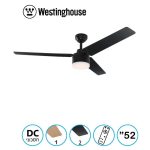 מאוורר תקרה 52" דגם DC TALIA כולל שלט+תאורה 28W CCT שחור