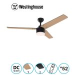 מאוורר תקרה 52" דגם DC TALIA כולל שלט+תאורה 28W CCT שחור