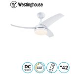 מאוורר תקרה 42" Longwood מנוע DC לבן 28W CCT עמעם ושלט