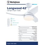 מאוורר תקרה 42" Longwood מנוע DC לבן 28W CCT עמעם ושלט