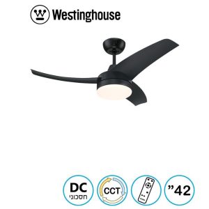 מאוורר תקרה 42" Longwood מנוע DC שחור 28W CCT עמעם ושלט