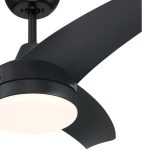 מאוורר תקרה 42" Longwood מנוע DC שחור 28W CCT עמעם ושלט