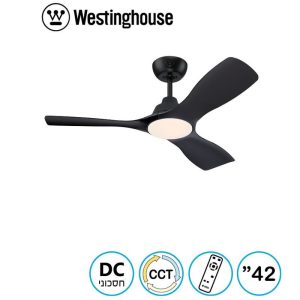 מאוורר תקרה 42" Montana מנוע DC שחור 28W CCT עמעם ושלט