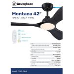 מאוורר תקרה 42" Montana מנוע DC שחור 28W CCT עמעם ושלט