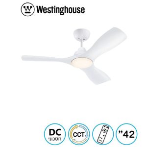 מאוורר תקרה 42" Montana מנוע DC לבן 28W CCT עמעם ושלט