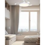 מאוורר תקרה 42" Laguna כנפיים מתקפלות לד מובנה 40W CCT עמעם שלט לבן