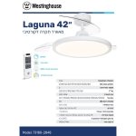 מאוורר תקרה 42" Laguna כנפיים מתקפלות לד מובנה 40W CCT עמעם שלט לבן