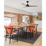 מאוורר תקרה 48" YOUNG מנוע DC שלוש כנפיים MDF כולל שלט ולד 24W CCT שחור+עץ