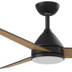מאוורר תקרה 48" YOUNG מנוע DC שלוש כנפיים MDF כולל שלט ולד 24W CCT שחור+עץ