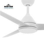 מאוורר תקרה 48" YOUNG מנוע DC שלוש כנפיים MDF כולל שלט ולד 24W CCT לבן+עץ