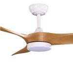 מאוורר תקרה 52" YORK מנוע DC תאורה LED CCT 24W +שלט 6 מהירויות לבן ועץ