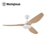 מאוורר תקרה 52DC" + שלט 24W לבן+עץ MAGNOLIA
