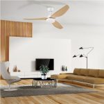מאוורר תקרה 52DC" + שלט 24W לבן+עץ MAGNOLIA