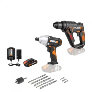 סט 20V פטישון + מברגה אימפקט + ארגז + WORX סוללה 2AH יבואן רשמי !