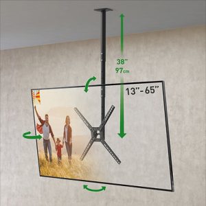 זרוע טלסקופית לתקרה עד 65" שחור 3500B יבואן רשמי !