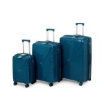 סט 3 מזוודות קשיחות 20/ 28/32 אפור כחול Travel Club
