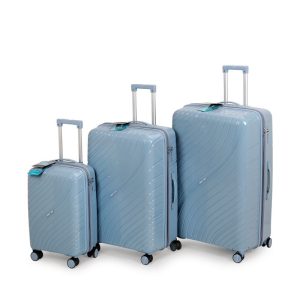 סט 3 מזוודות קשיחות 20/ 28/32 תכלת Travel Club