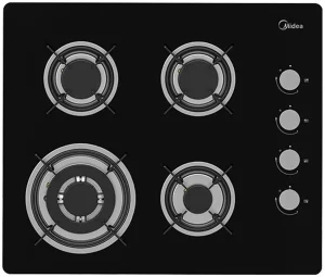 כיריים גז Midea 60GL403 מידאה 4 להבות צד שחור 6743 יבואן רשמי !