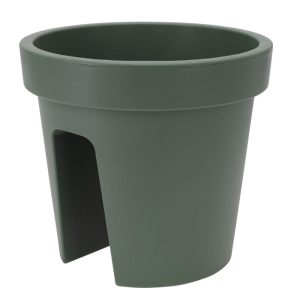 ביץ עציץ נתלה על מעקה 28X25 עגול צבע אפור בהיר