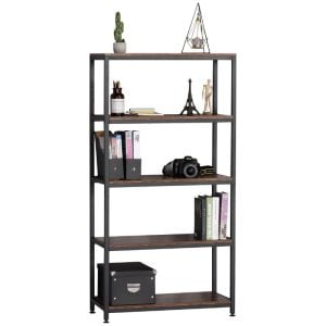 כוננית מדפים 4 קומות עץ כהה 80*35*155