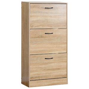 ארון נעליים 3 קומות עץ 60*24*116 בהיר