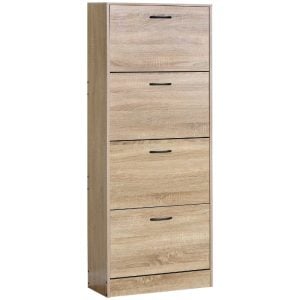 ארון נעליים 4 קומות עץ כהה60*24*150