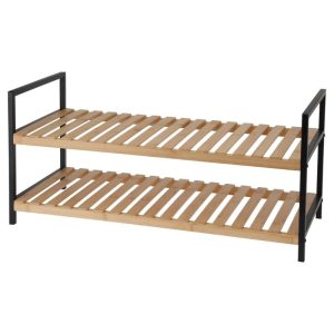 מדף לנעליים 2 קומות 70x30x32 ס"מ במבוק