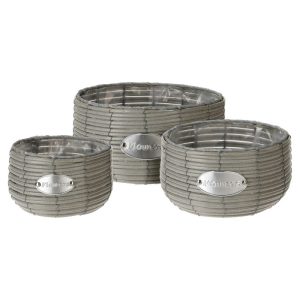 סל דמוי ראטן אפור נמוך S/M/L