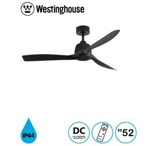 מאוורר תקרה 52" SPRING-IP44+שלט שחור