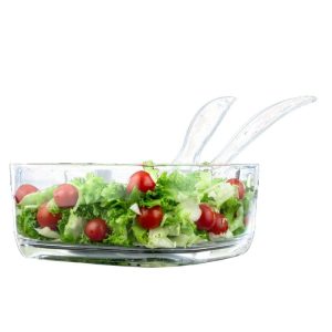 קערת סלט מרובע 25 ס"מ אקריל + זוג כפות לערבוב MIX AND SERVE מבית food appeal