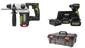 סט 20V פטישון+מברגה אימפקט+ ארגז+WORX זוג סוללות 4AH יבואן רשמי !